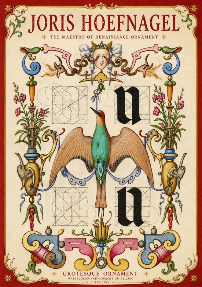 Joris Hoefnagel Grotesque Ornament No4 - Juliste