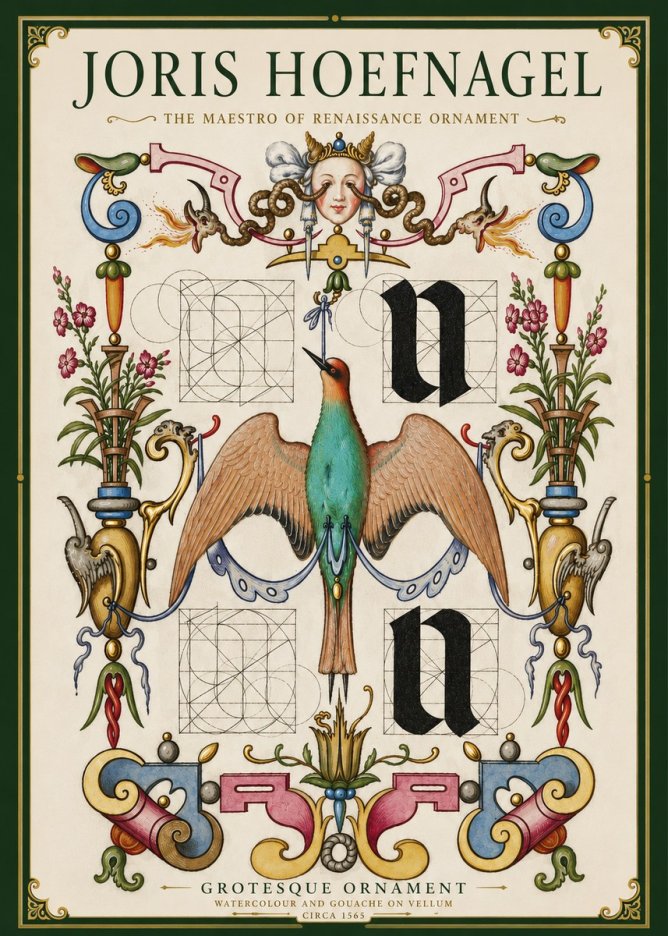 Joris Hoefnagel Grotesque Ornament No5 - Juliste