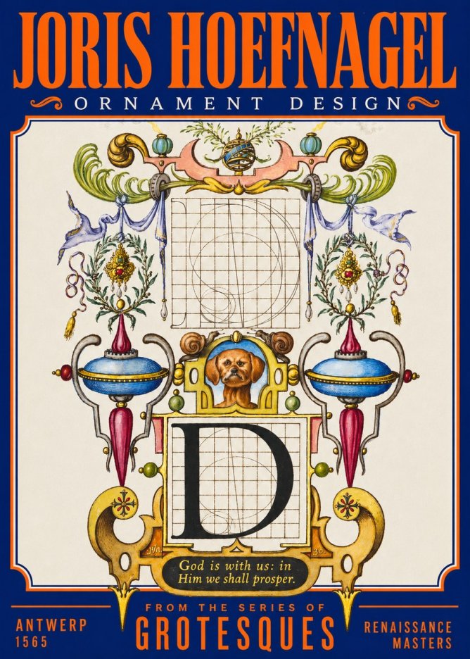 Joris Hoefnagel Illuminated Initial 'D' No3 - Juliste
