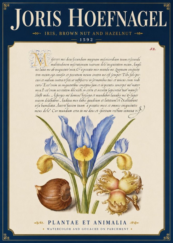 Joris Hoefnagel Iris, Brown Nut and Hazelnut No6 - Juliste