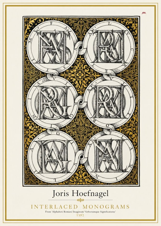 Joris Hoefnagel Interlaced Monograms No1 - Juliste
