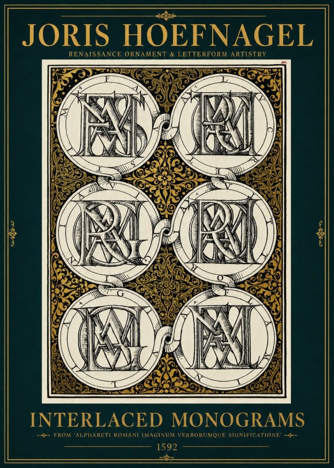 Joris Hoefnagel Interlaced Monograms No3 - Juliste