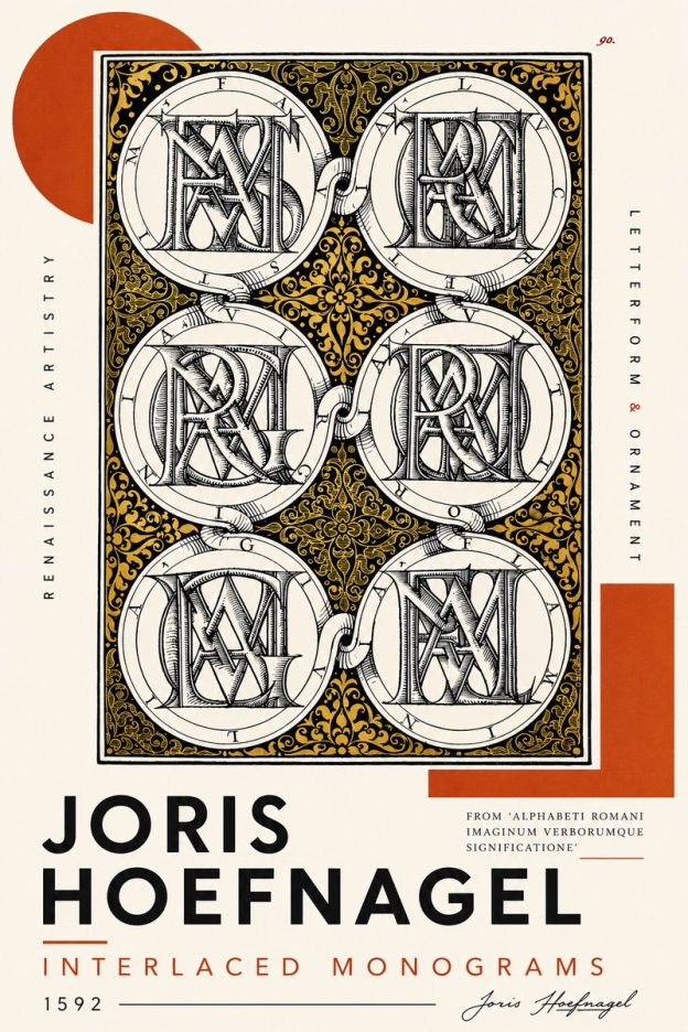 Joris Hoefnagel Interlaced Monograms No4 - Juliste