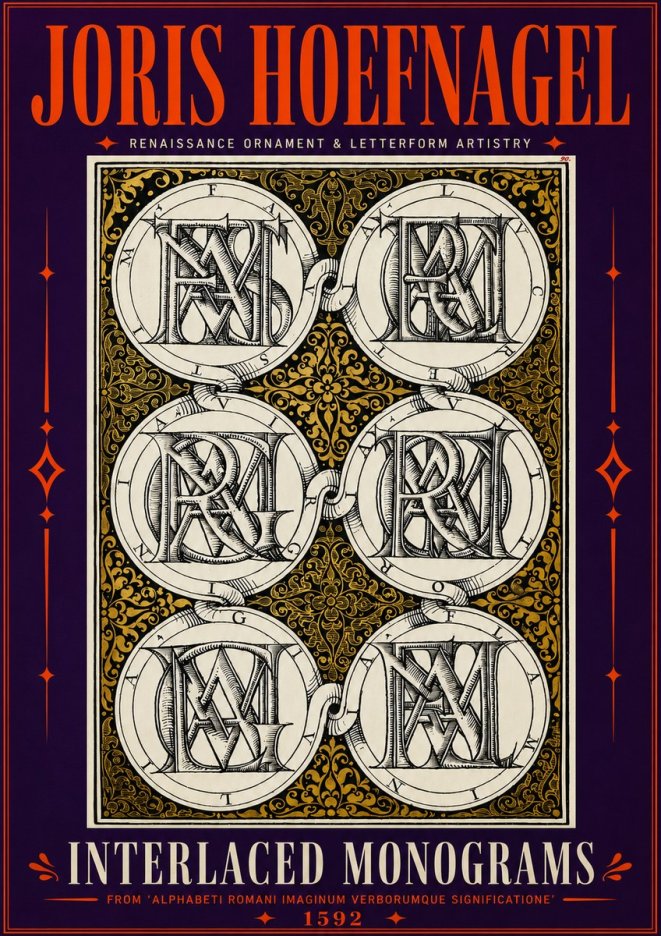 Joris Hoefnagel Interlaced Monograms No5 - Juliste