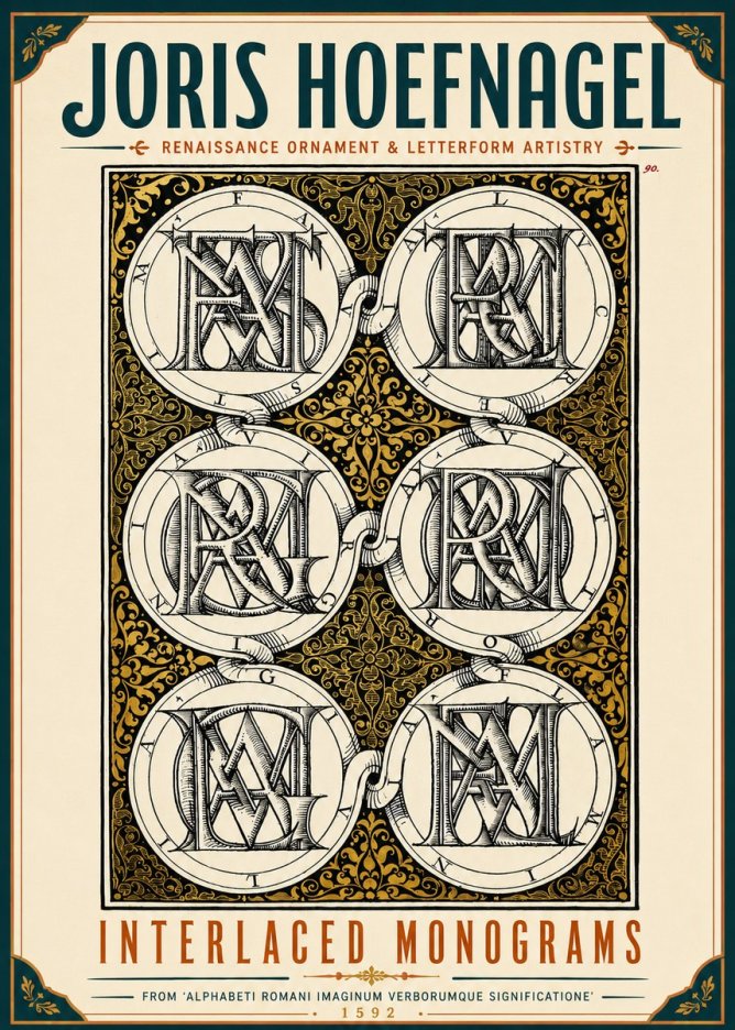 Joris Hoefnagel Interlaced Monograms No6 - Juliste