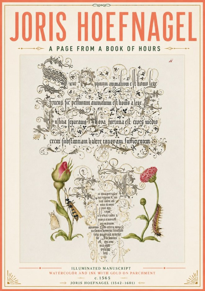 Joris Hoefnagel A Page from a Book of Hours No4 - Juliste