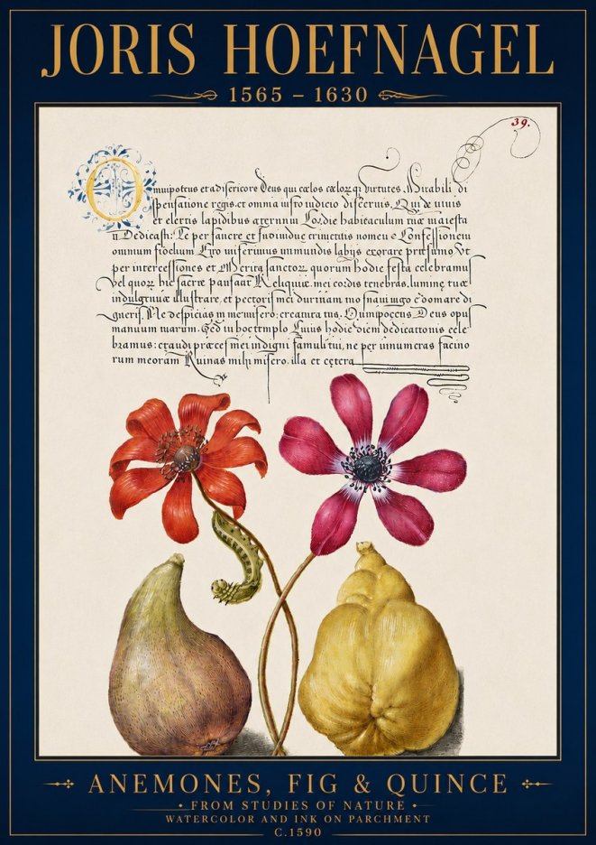 Joris Hoefnagel Flowers and Fruits No5 - Juliste