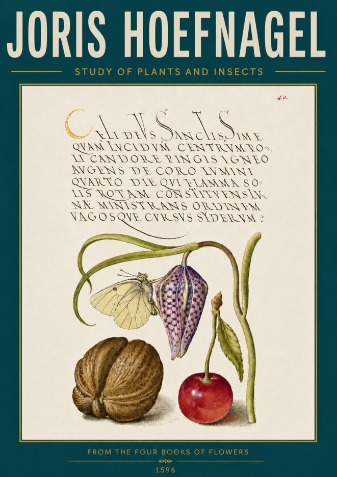 Joris Hoefnagel Study of Plants and Insects No6 - Juliste