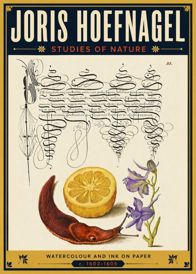 Joris Hoefnagel Studies of Nature No5 - Juliste