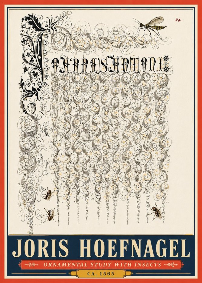 Joris Hoefnagel Ornamental Study with Insects No5 - Juliste