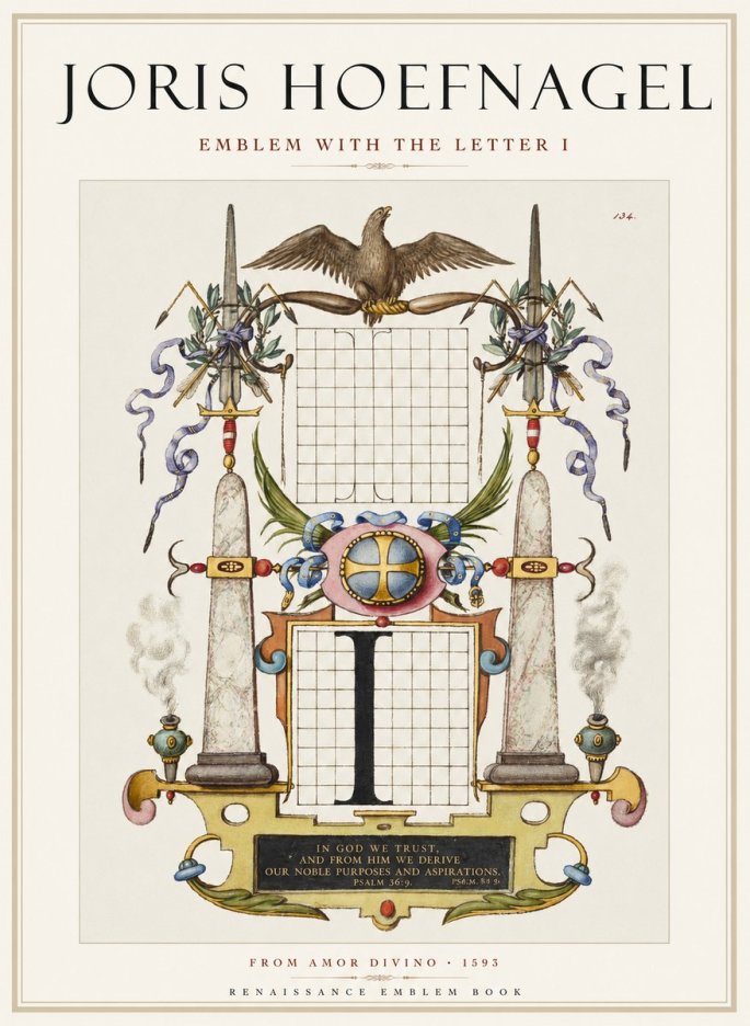 Joris Hoefnagel Ornamental Design with Dedicatory Inscription No2 - Juliste