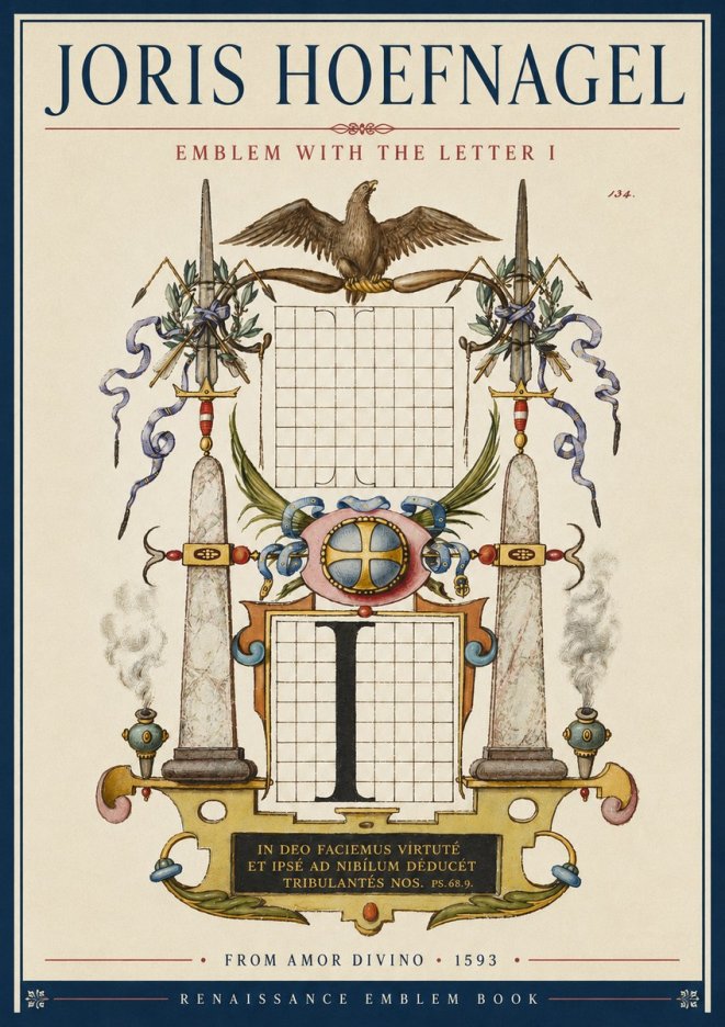 Joris Hoefnagel Ornamental Design with Dedicatory Inscription No5 - Juliste
