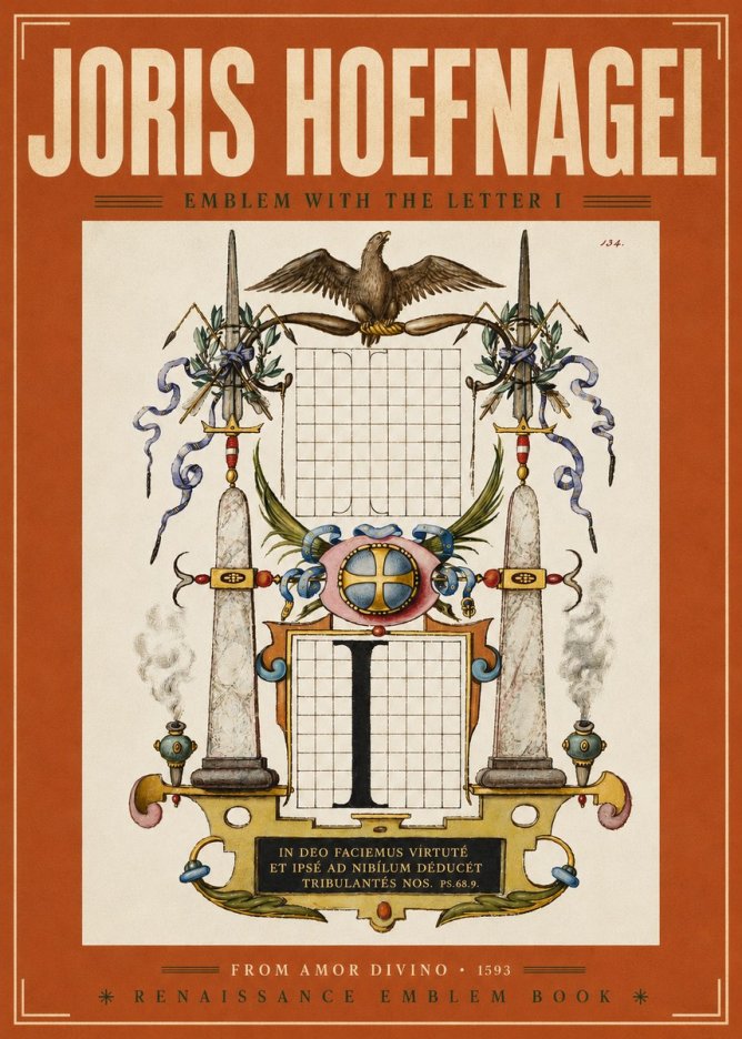 Joris Hoefnagel Ornamental Design with Dedicatory Inscription No6 - Juliste