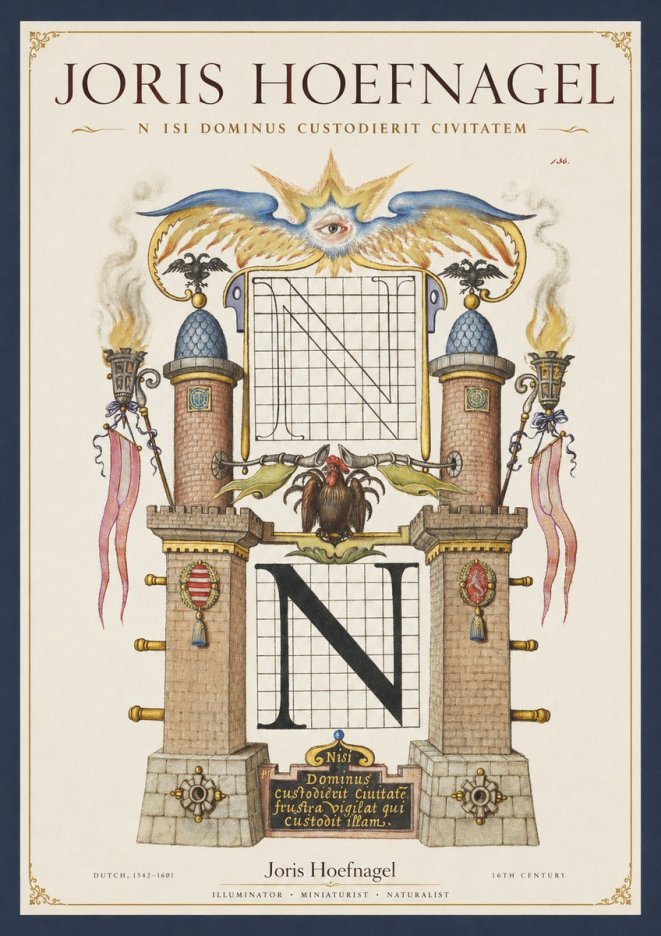 Joris Hoefnagel The Letter N No2 - Juliste