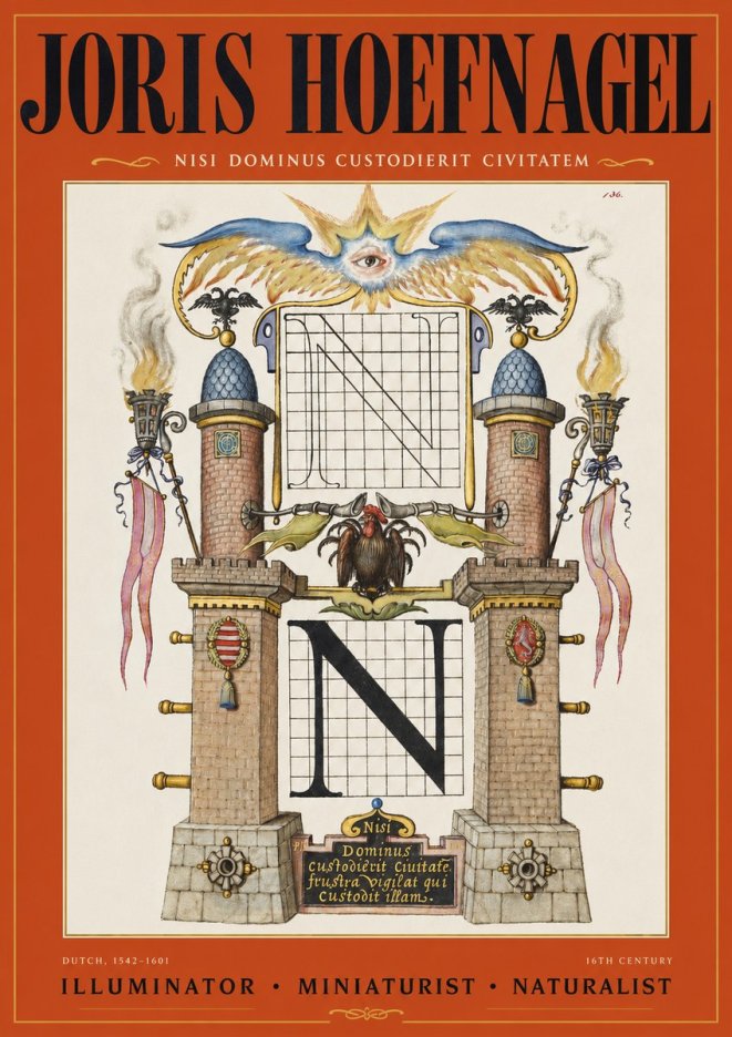 Joris Hoefnagel The Letter N No3 - Juliste