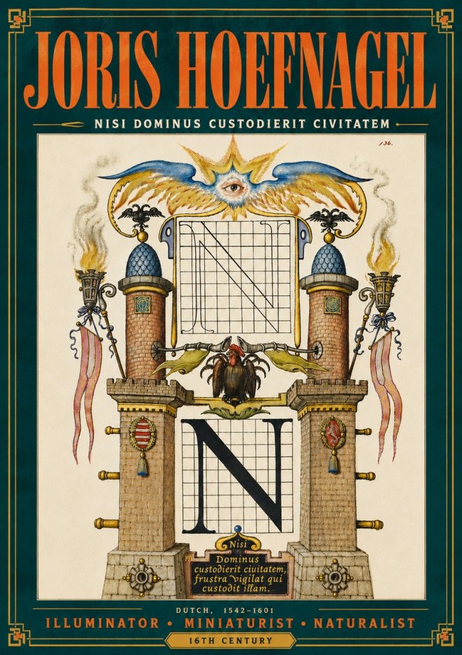 Joris Hoefnagel The Letter N No6 - Juliste