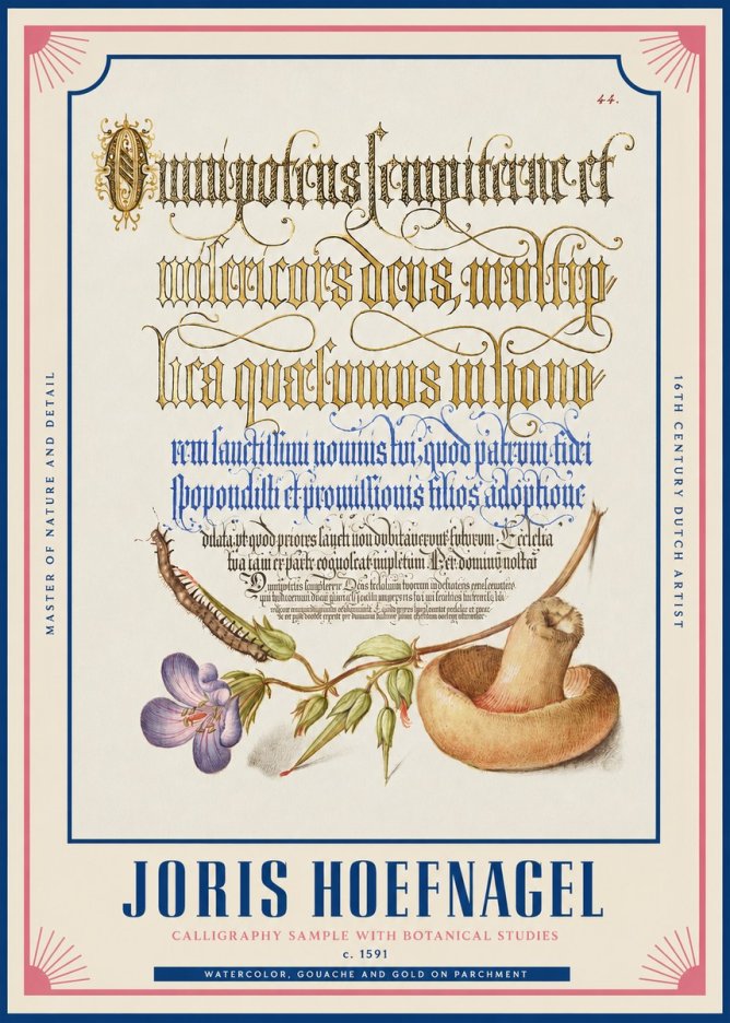 Joris Hoefnagel From a Series of Calligraphy Samples No2 - Juliste