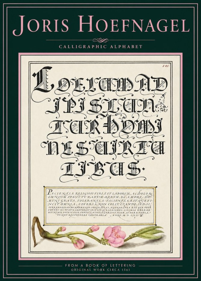 Joris Hoefnagel Calligraphic Alphabet from a Book of Lettering No2 - Juliste
