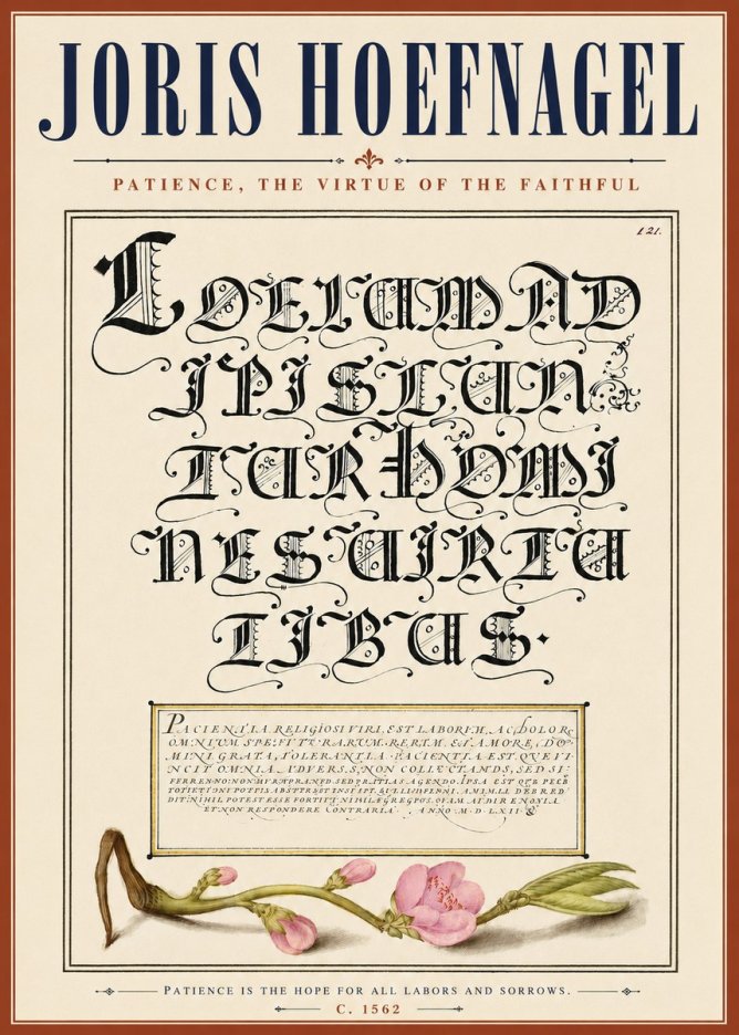 Joris Hoefnagel Calligraphic Alphabet from a Book of Lettering No6 - Juliste