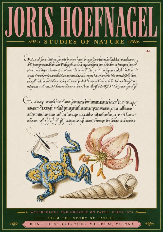 Joris Hoefnagel From the Study of Nature No4 - Juliste