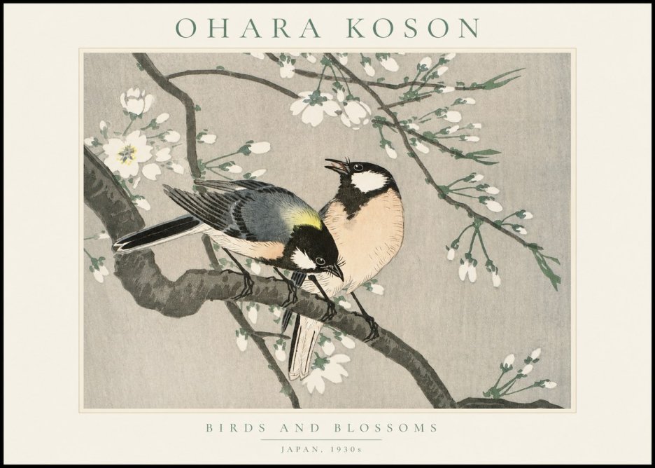 Ohara Koson Birds and Blossoms No1 - Juliste