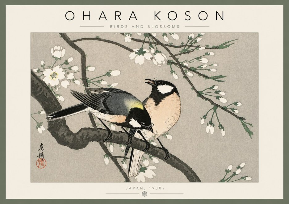 Ohara Koson Birds and Blossoms No4 - Juliste