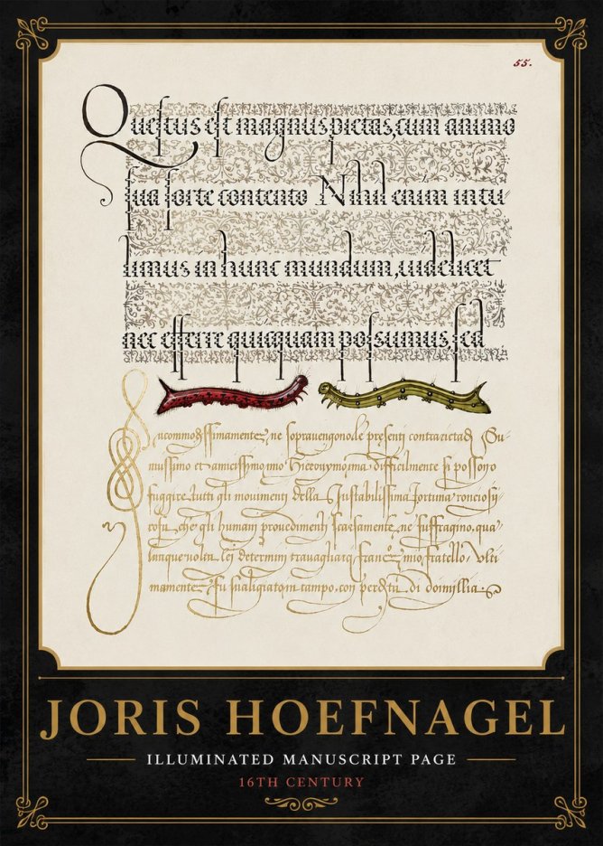 Joris Hoefnagel Illuminated Manuscript Page I No5 - Juliste