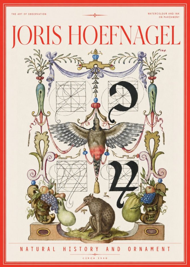 Joris Hoefnagel Study of Nature and Ornament No3 - Juliste