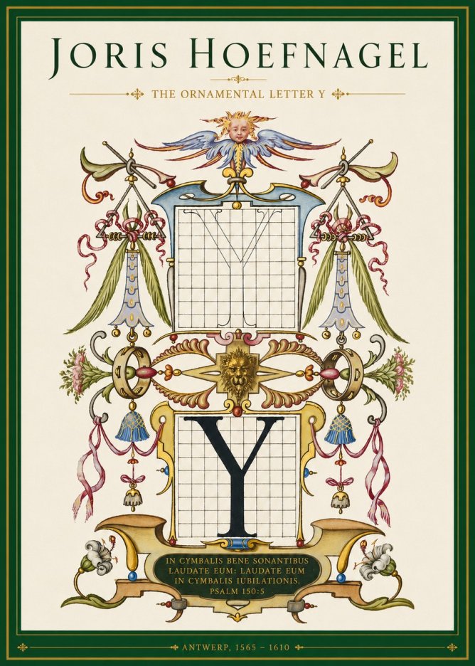 Joris Hoefnagel The Ornamental Letter Y No3 - Juliste