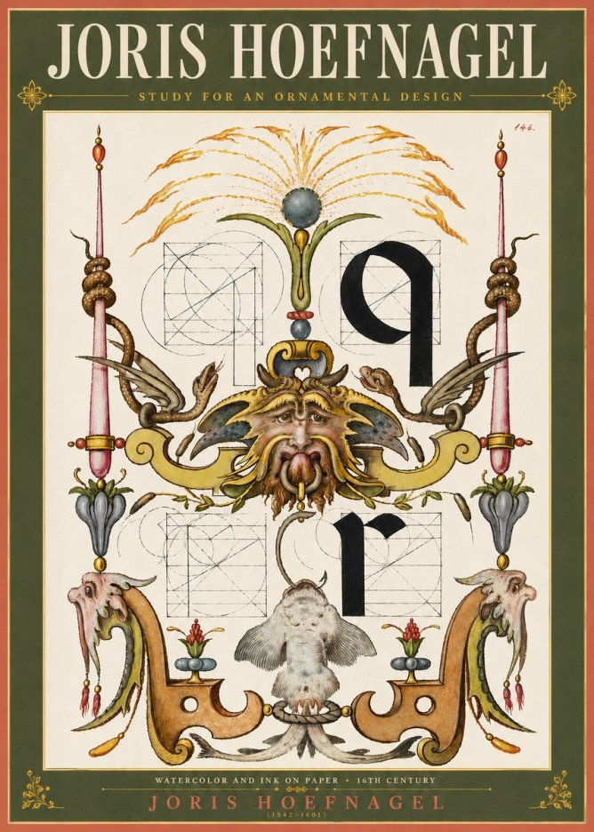 Joris Hoefnagel Ornamental Design I No4 - Juliste