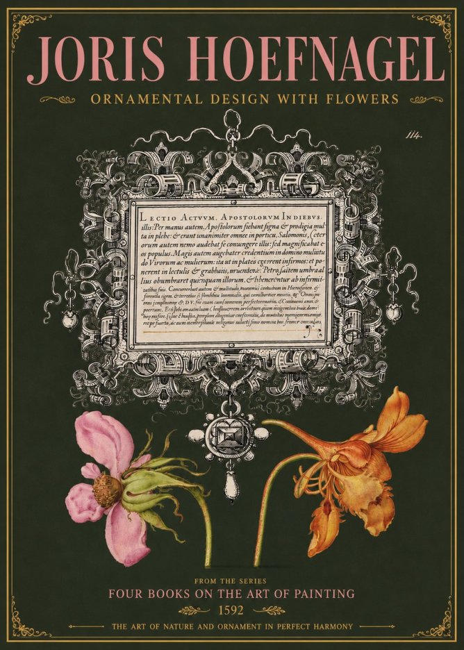 Joris Hoefnagel Ornament and Botanical Study No5 - Juliste