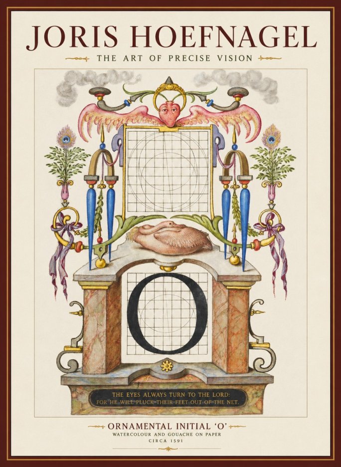 Joris Hoefnagel Ornamental Initial 'O' No1 - Juliste