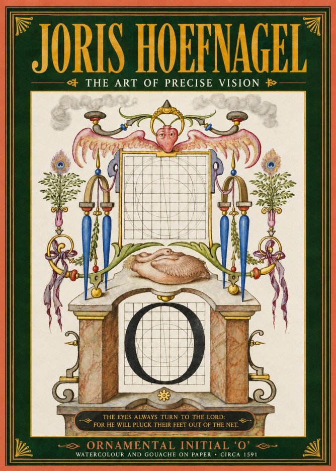 Joris Hoefnagel Ornamental Initial 'O' No3 - Juliste