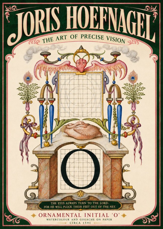 Joris Hoefnagel Ornamental Initial 'O' No6 - Juliste