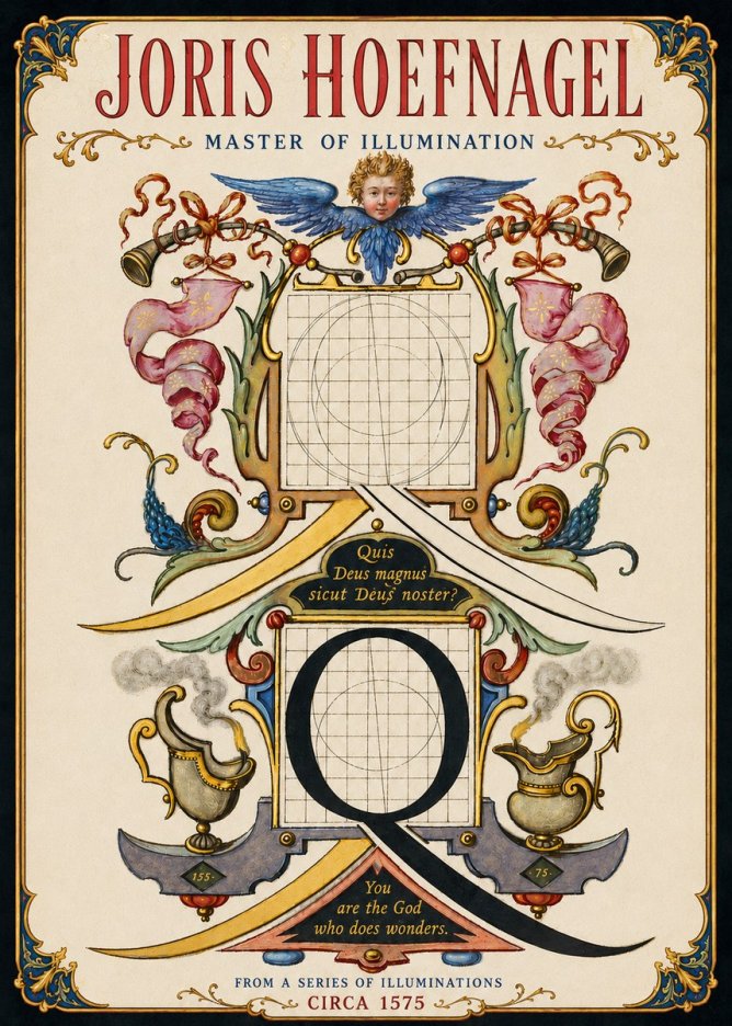Joris Hoefnagel The Calligraphic Q No5 - Juliste