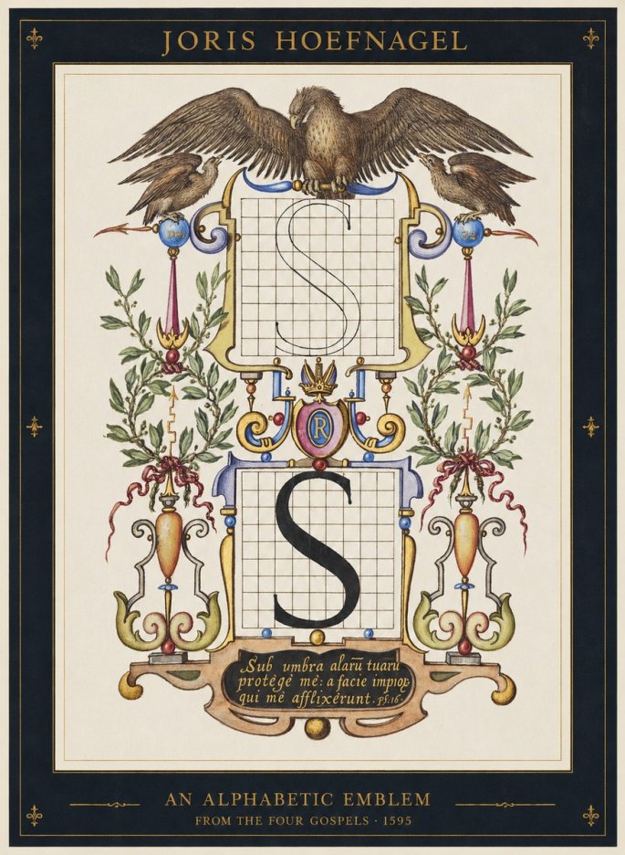 Joris Hoefnagel An Alphabetic Emblem from the Four Gospels No1 - Juliste