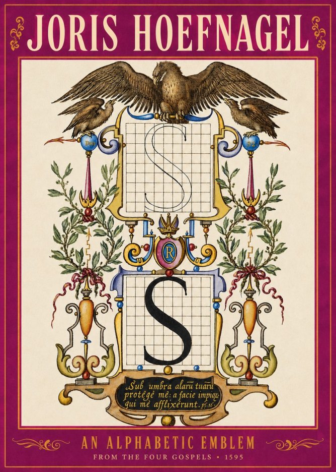 Joris Hoefnagel An Alphabetic Emblem from the Four Gospels No5 - Juliste