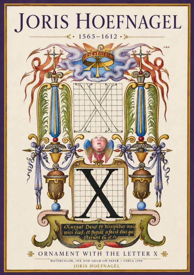 Joris Hoefnagel Ornament with the Letter X No3 - Juliste
