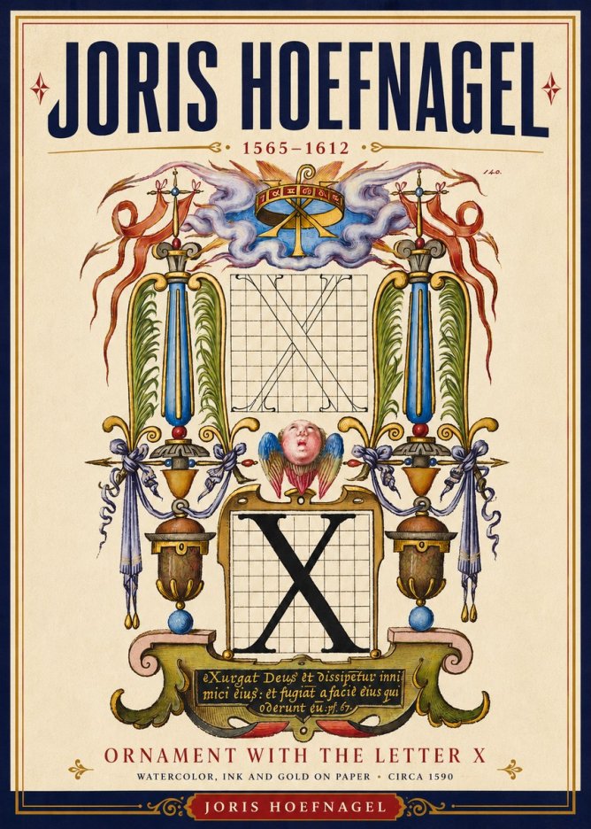 Joris Hoefnagel Ornament with the Letter X No4 - Juliste