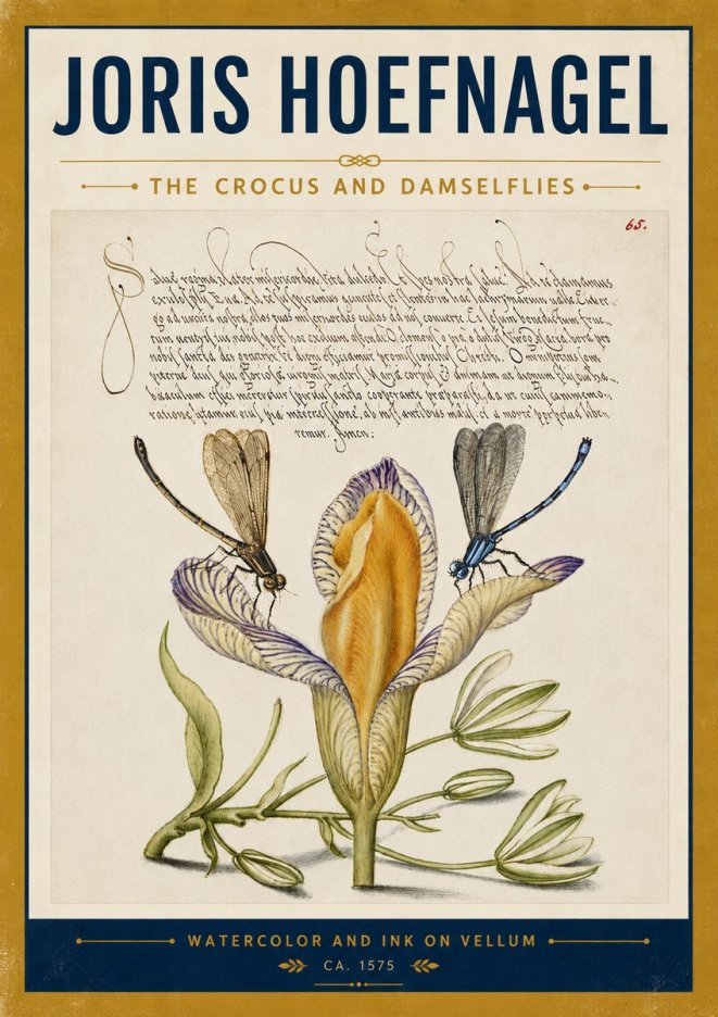 Joris Hoefnagel The Crocus and Damselflies No5 - Juliste