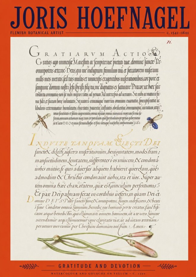 Joris Hoefnagel Thanksgiving to God • Institute for Botanical Studies No2 - Juliste