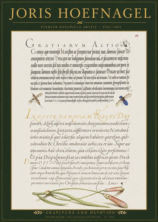 Joris Hoefnagel Thanksgiving to God • Institute for Botanical Studies No3 - Juliste