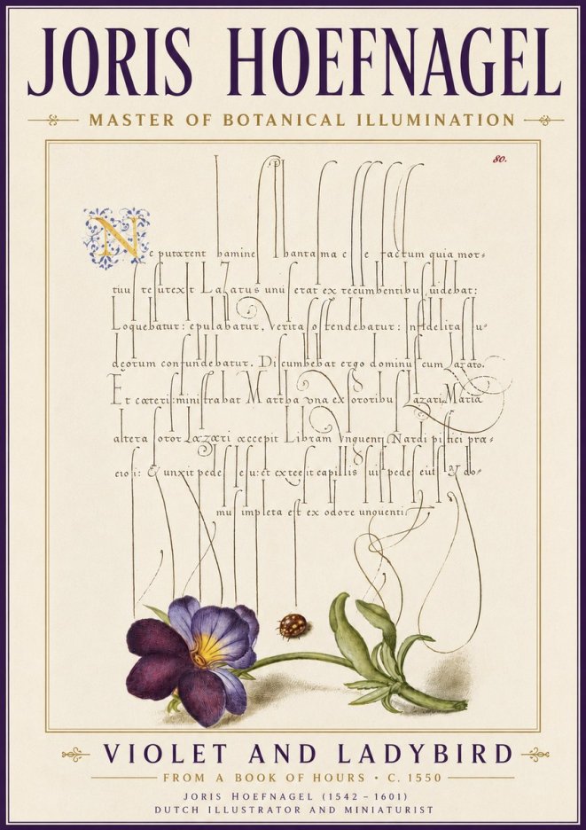 Joris Hoefnagel Violet and Ladybird No6 - Juliste