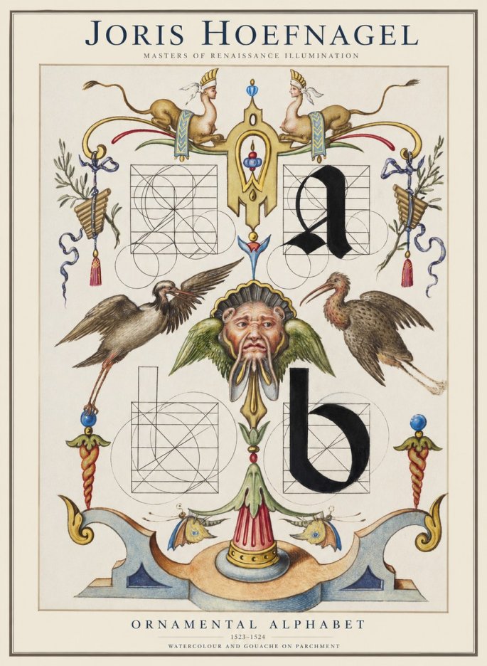 Joris Hoefnagel Ornamental Alphabet No1 - Juliste