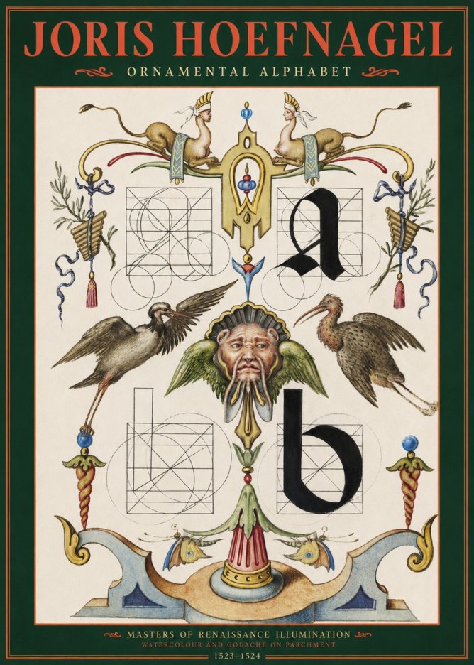 Joris Hoefnagel Ornamental Alphabet No2 - Juliste