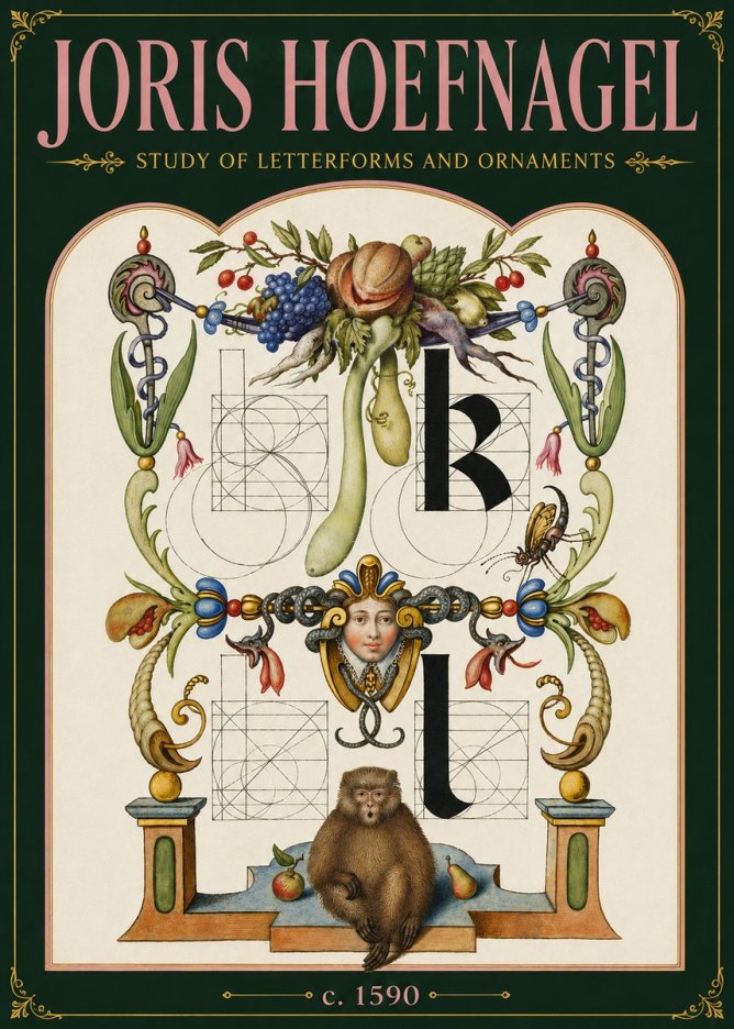 Joris Hoefnagel Study of Letterforms and Ornaments No6 - Juliste