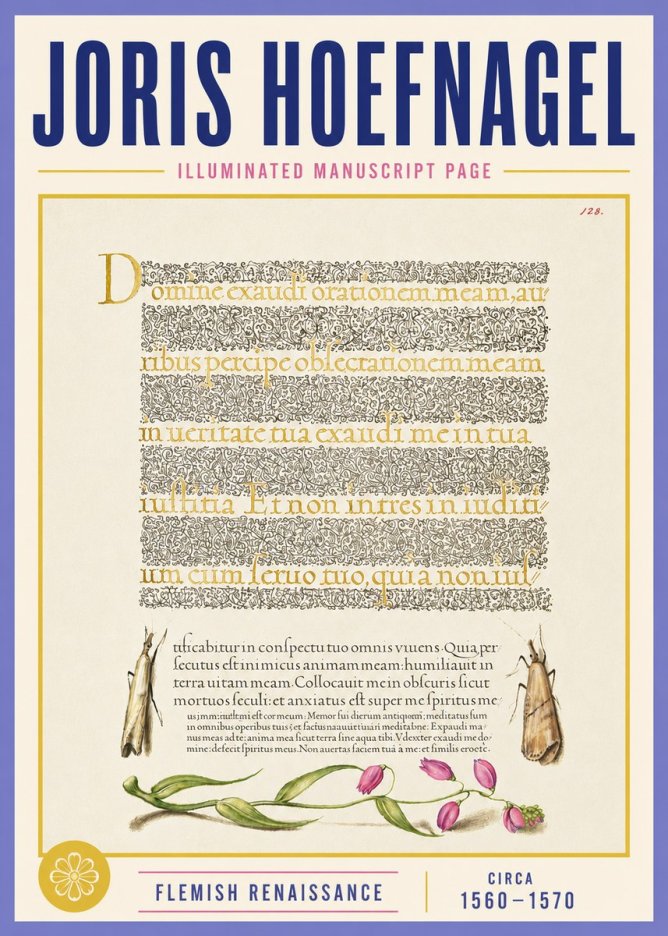 Joris Hoefnagel Illuminated Manuscript Page II No4 - Juliste