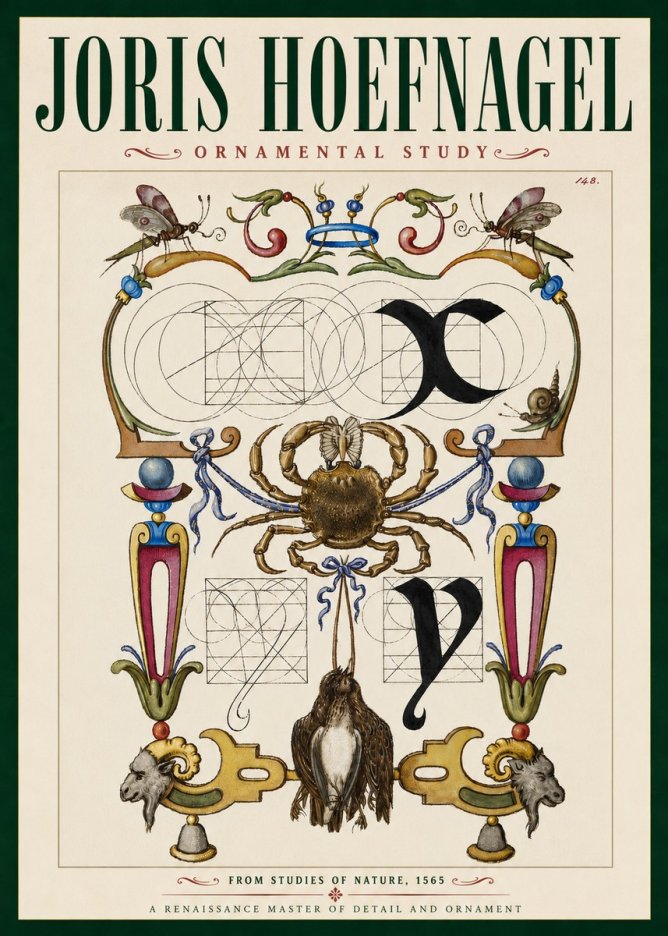 Joris Hoefnagel Ornamental Study II No4 - Juliste