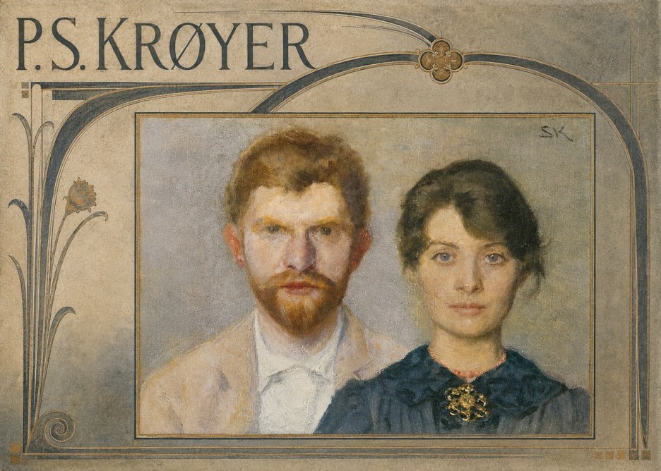 P.S. Krøyer Self-portrait with Marie Krøyer No5 - Juliste
