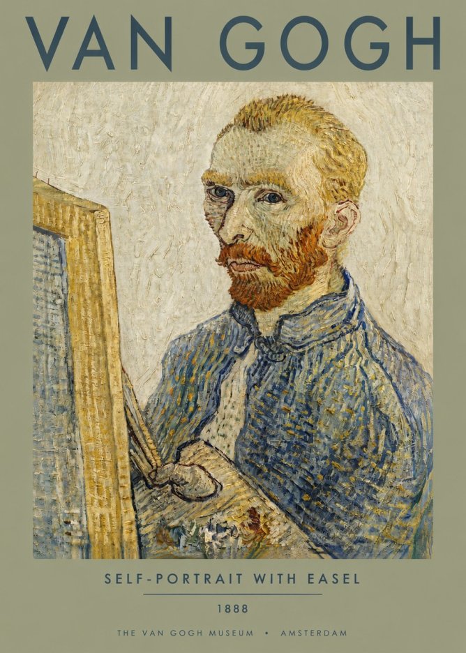 Van Gogh Self-portrait with Easel I No3 - Juliste